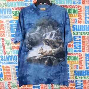 Vintage 1999 The Mountain Wolf T Shirt Size L Tie Dye NWF Editions Bob Horney